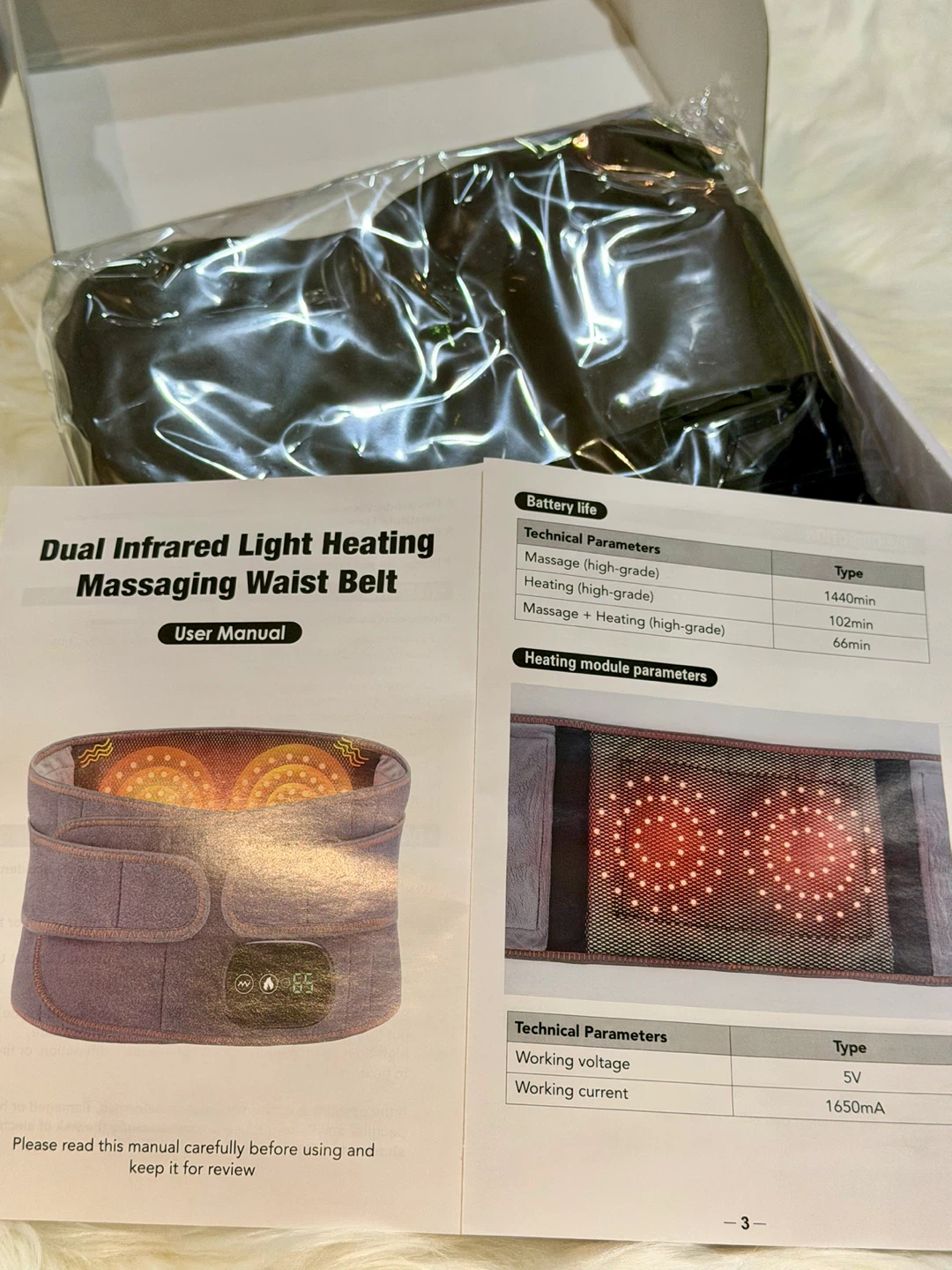 Dual Infrared Light Heating Massaging Waist Belt - photo 4