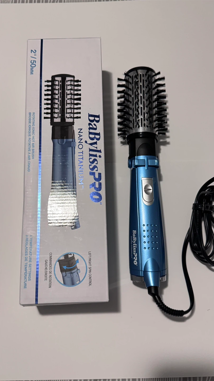 New - BaBylissPRO Nano Titanium Rotating Hot Air Brush 2"