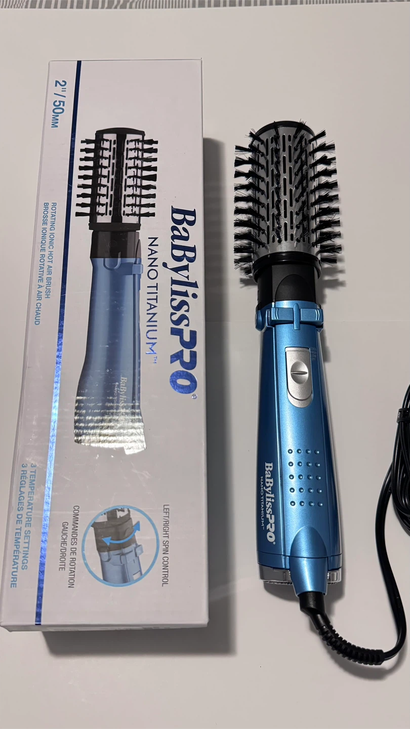 New - BaBylissPRO Nano Titanium Rotating Hot Air Brush 2" - photo 3