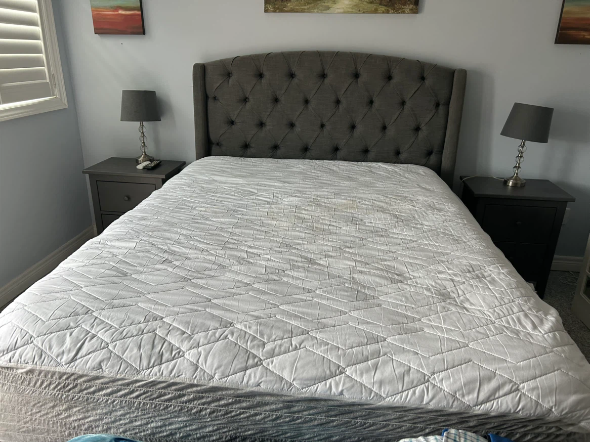 Tufted Grey Queen Upholstered Headboard