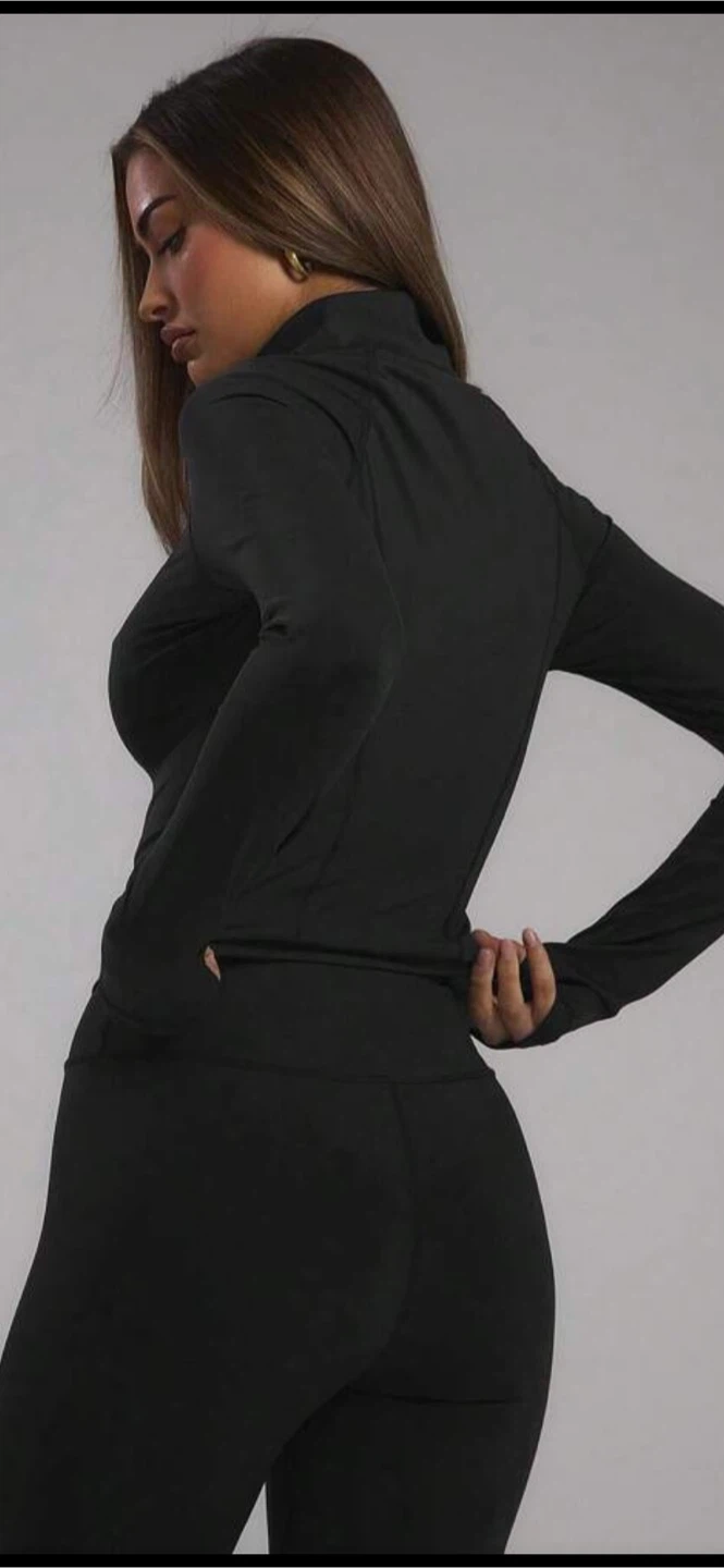 Black Long-Sleeve Sport Zip-Up - photo 3