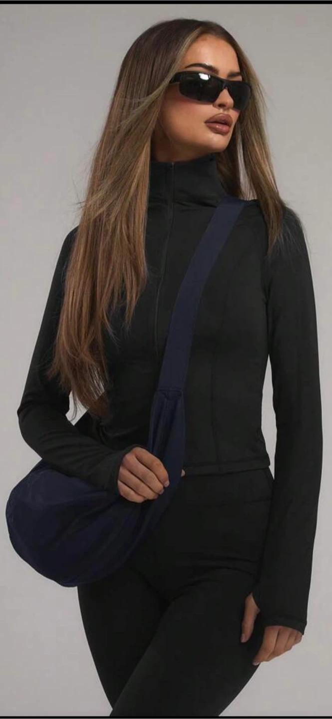 Black Long-Sleeve Sport Zip-Up - photo 4