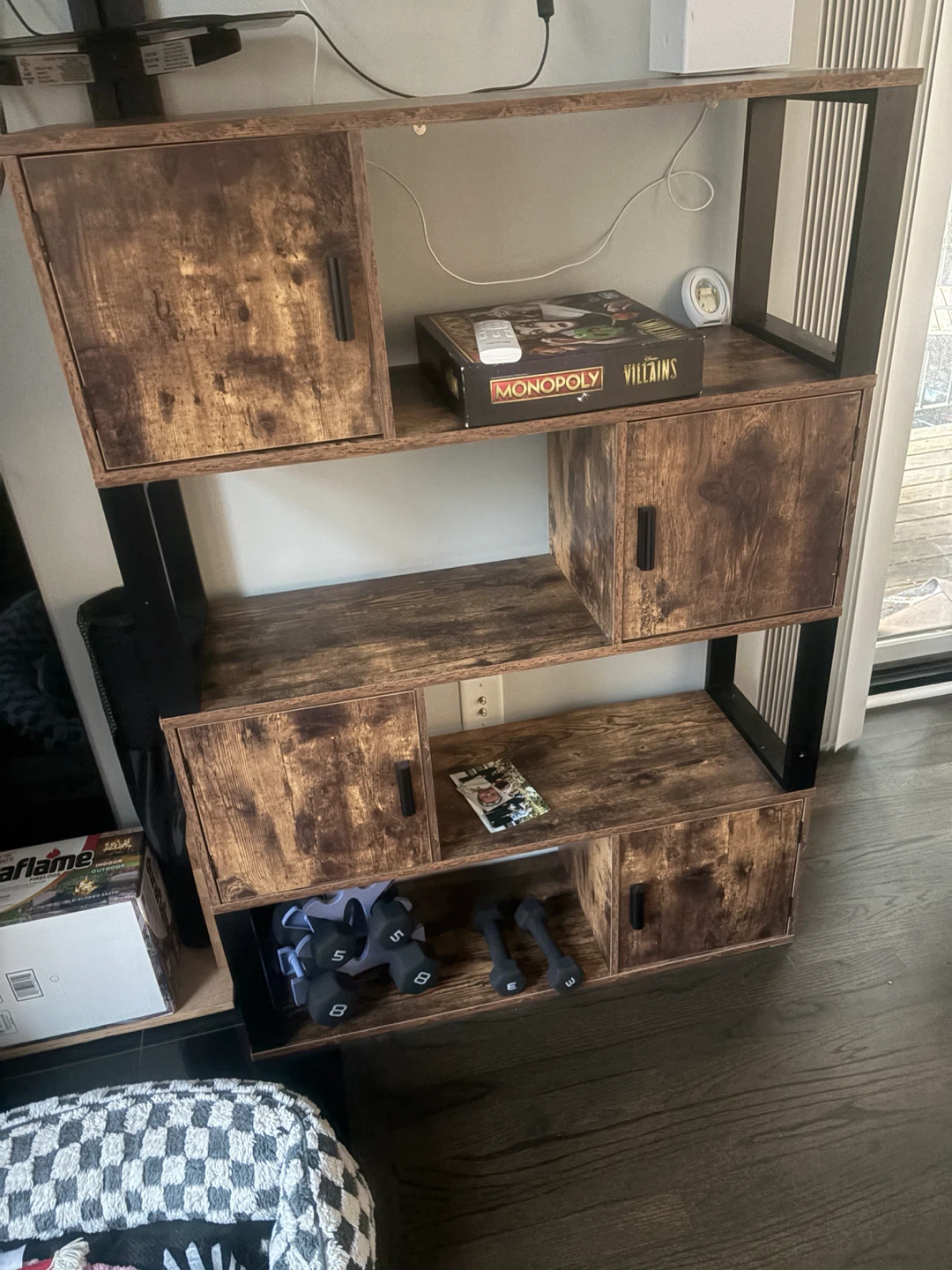 Industrial Style Wood and Metal Storage Bookshelf