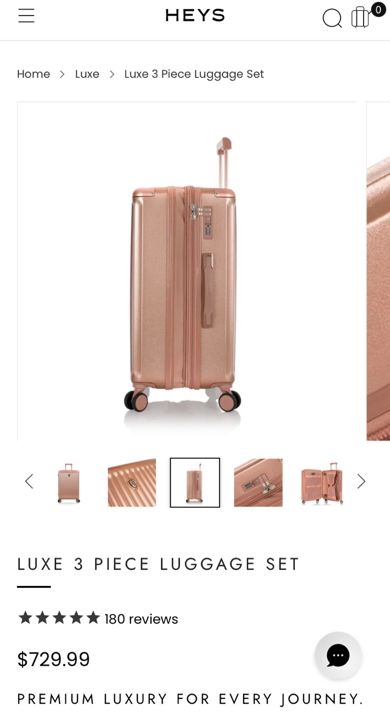 Heys Luxe 3 Piece Luggage Set - Rose Gold - photo 2