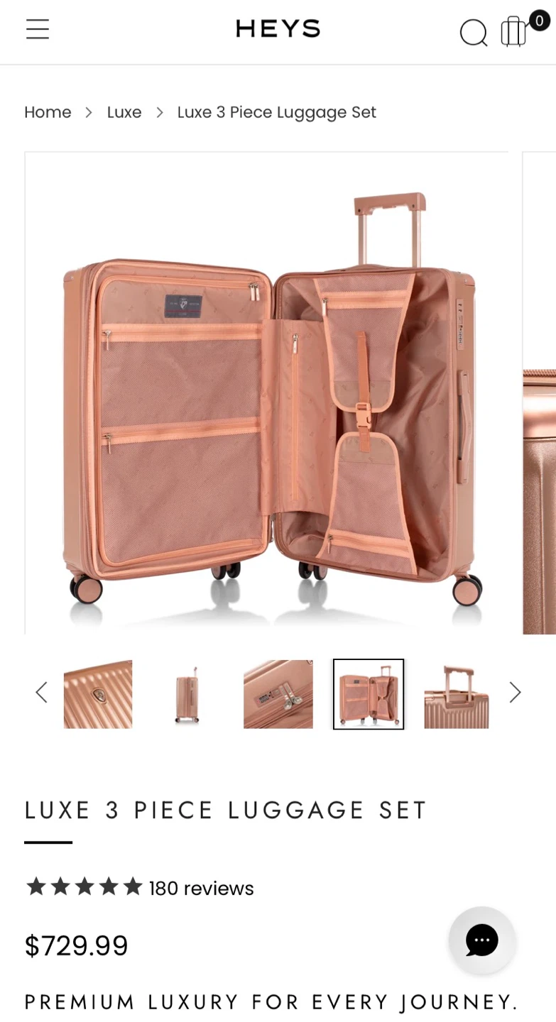 Heys Luxe 3 Piece Luggage Set - Rose Gold - photo 3