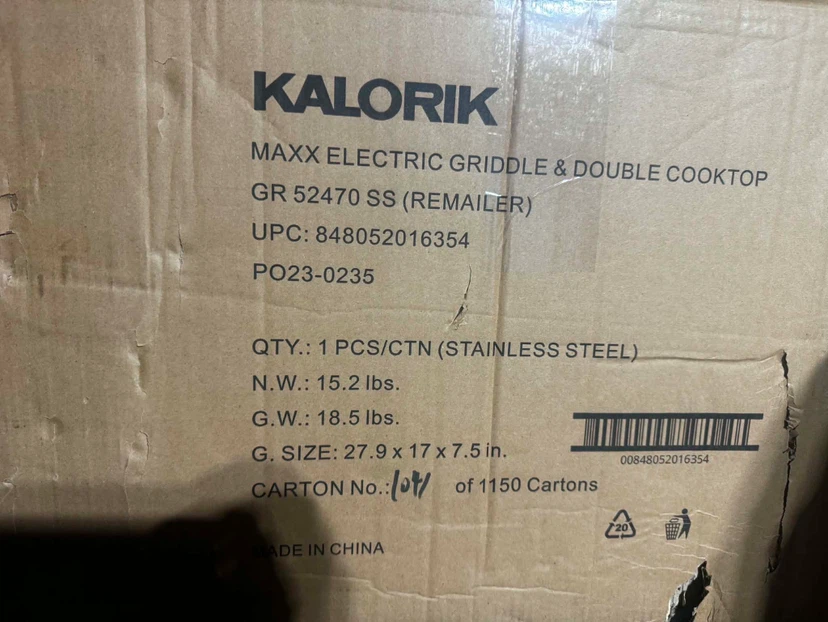 Kalorik MAXX 2-in-1 Electric Griddle & Cooktop