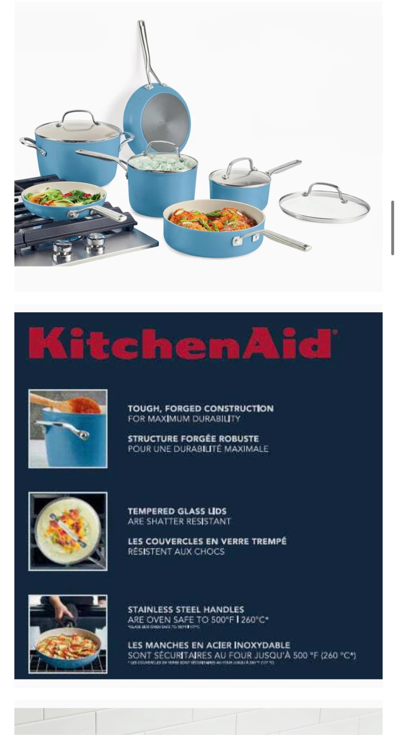 KitchenAid 10-Piece Hard Anodized Ceramic Cookware Set - photo 2