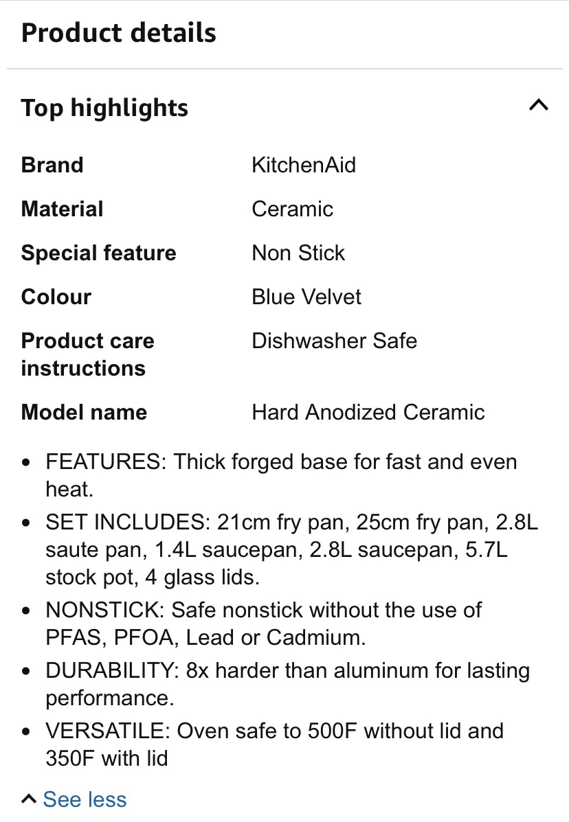 KitchenAid 10-Piece Hard Anodized Ceramic Cookware Set - photo 4