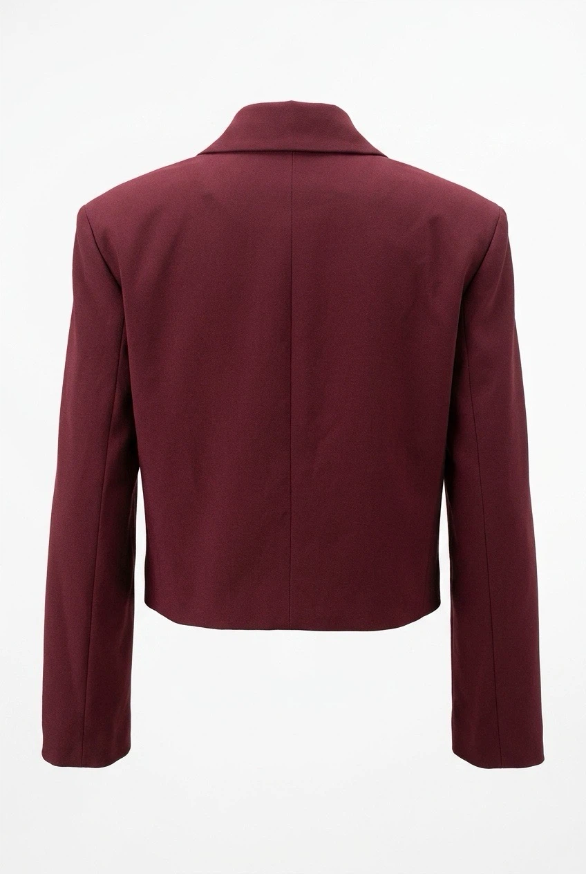 Theory Crop DB Jacket Grenache Admiral Crepe Burgundy Size 6 - photo 2