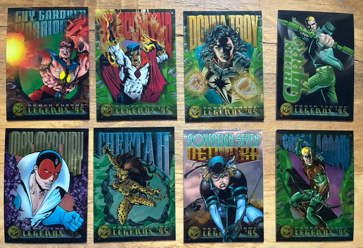 Big lot Vintage 1995 DC Power Chrome Legends Trading Cards