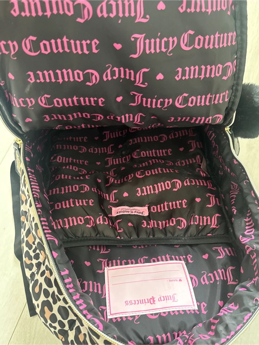 EUC JUICY COUTURE LEOPARD SEQUIN BACKPACK - photo 3