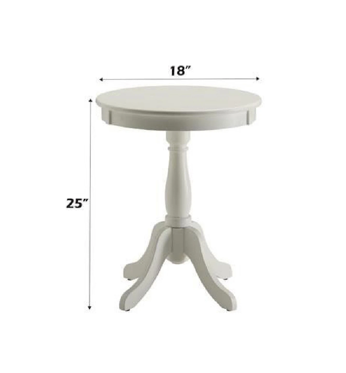 White Round Pedestal Accent Table - photo 2