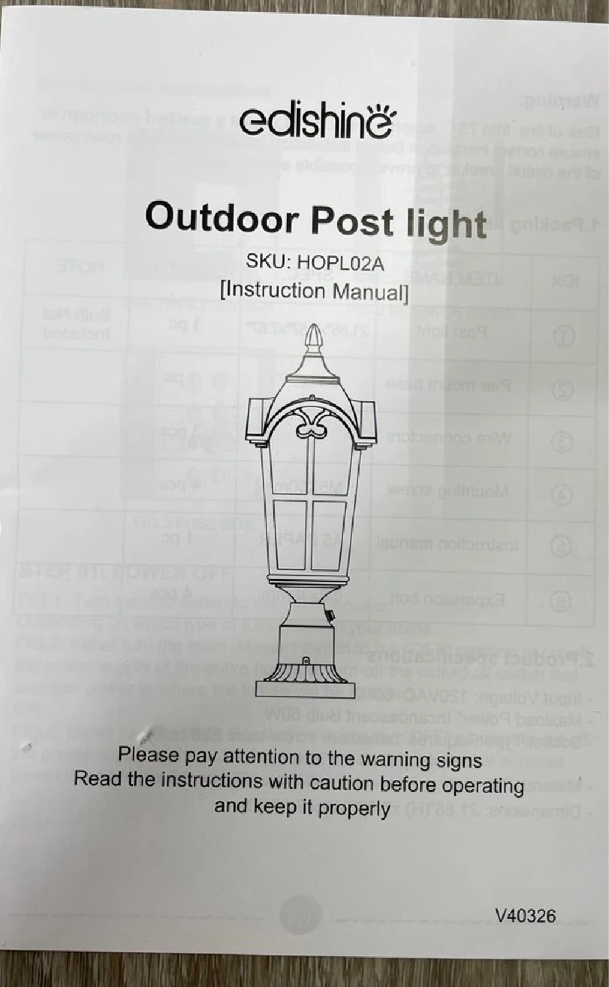 Edishine Outdoor Post Lights - 2 Pack - photo 2