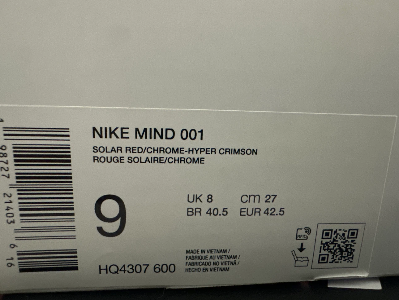 Nike Mind 001 Slides Solar Red/Chrome - photo 2