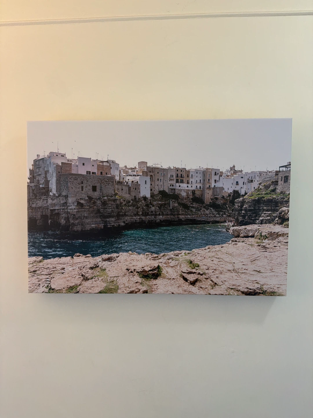 Italian cliff side beach Canvas Wall Art