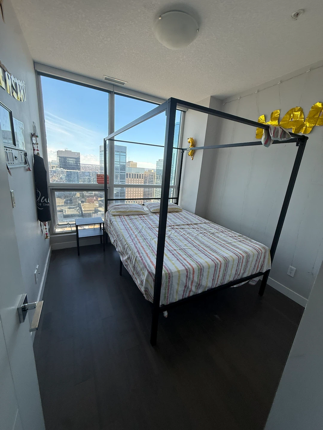 Black Metal Canopy Bed Frame