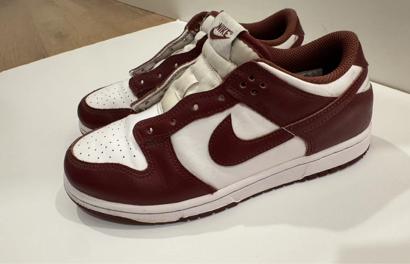 Nike Dunk Low Kids 3Y Burgundy & White Sneakers - photo 3