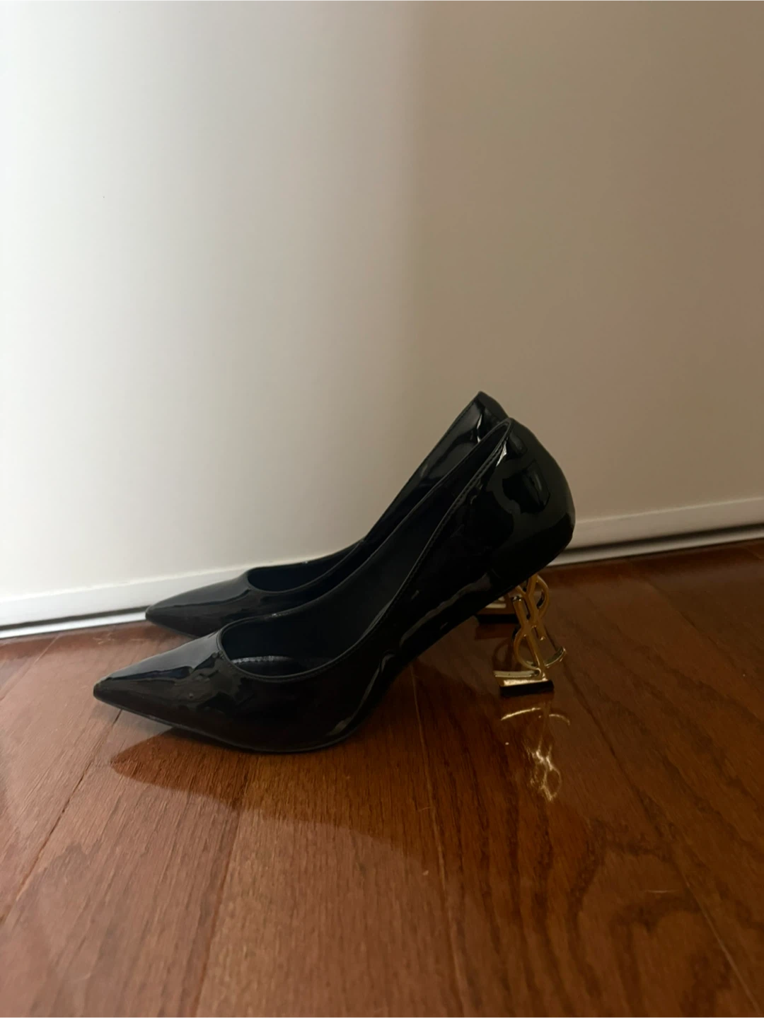 Saint Laurent Paris Black Patent Leather Heels