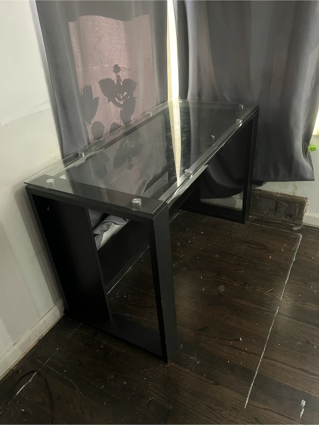 Modern Glass Top Desk with Storage - photo 3