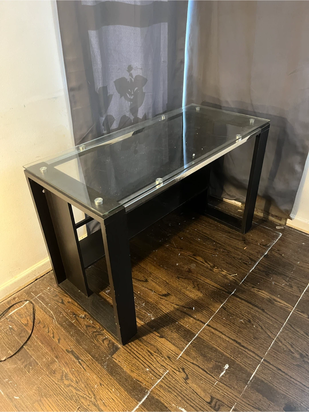 Modern Glass Top Desk with Storage - photo 4