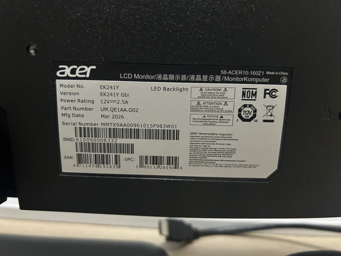 Acer EK241Y Gaming Monitor - photo 3