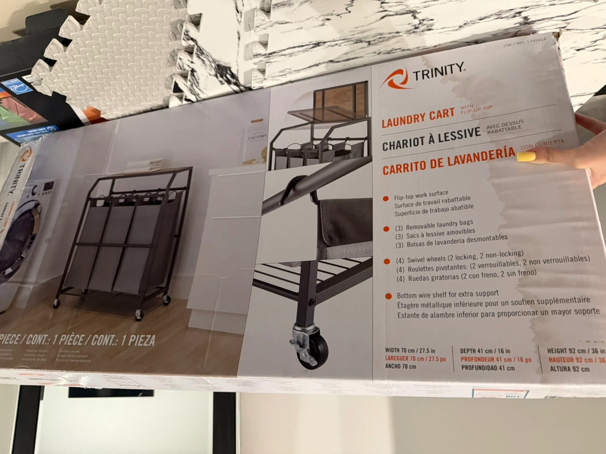 TRINITY Laundry Cart with Flip Top - photo 2