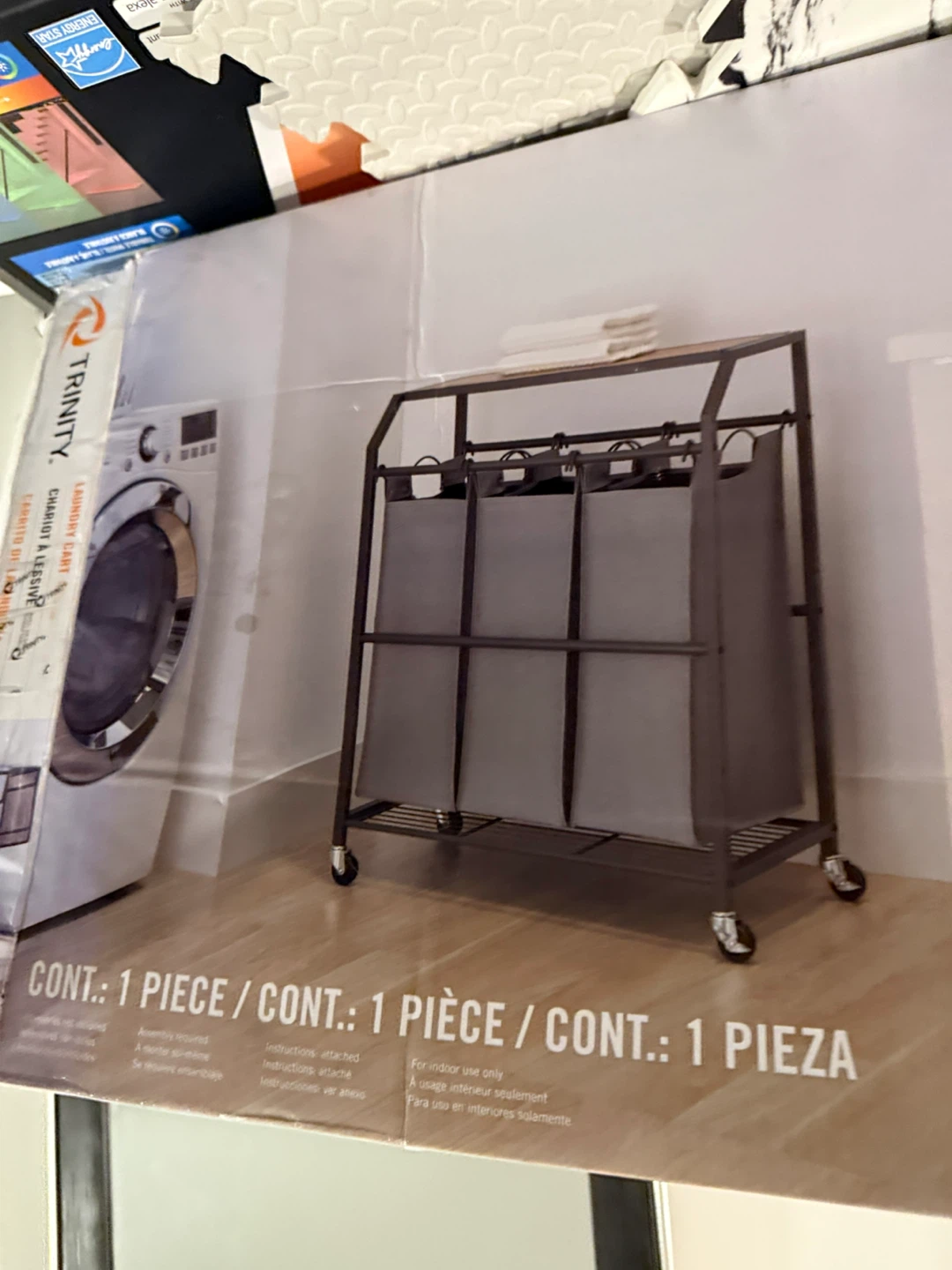 TRINITY Laundry Cart with Flip Top