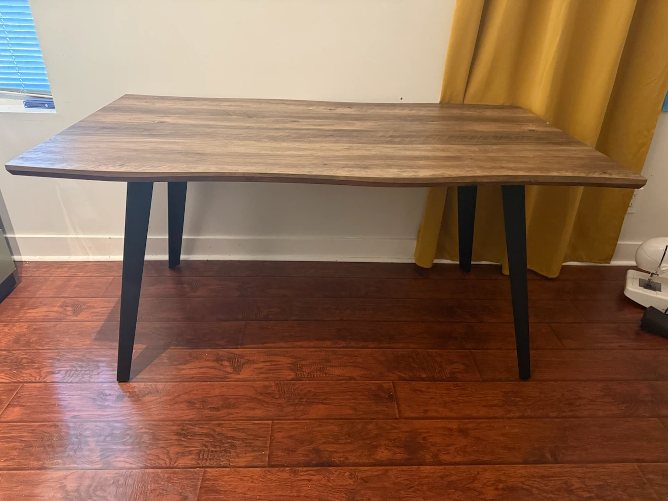 Wood Grain Desk with Black Legs