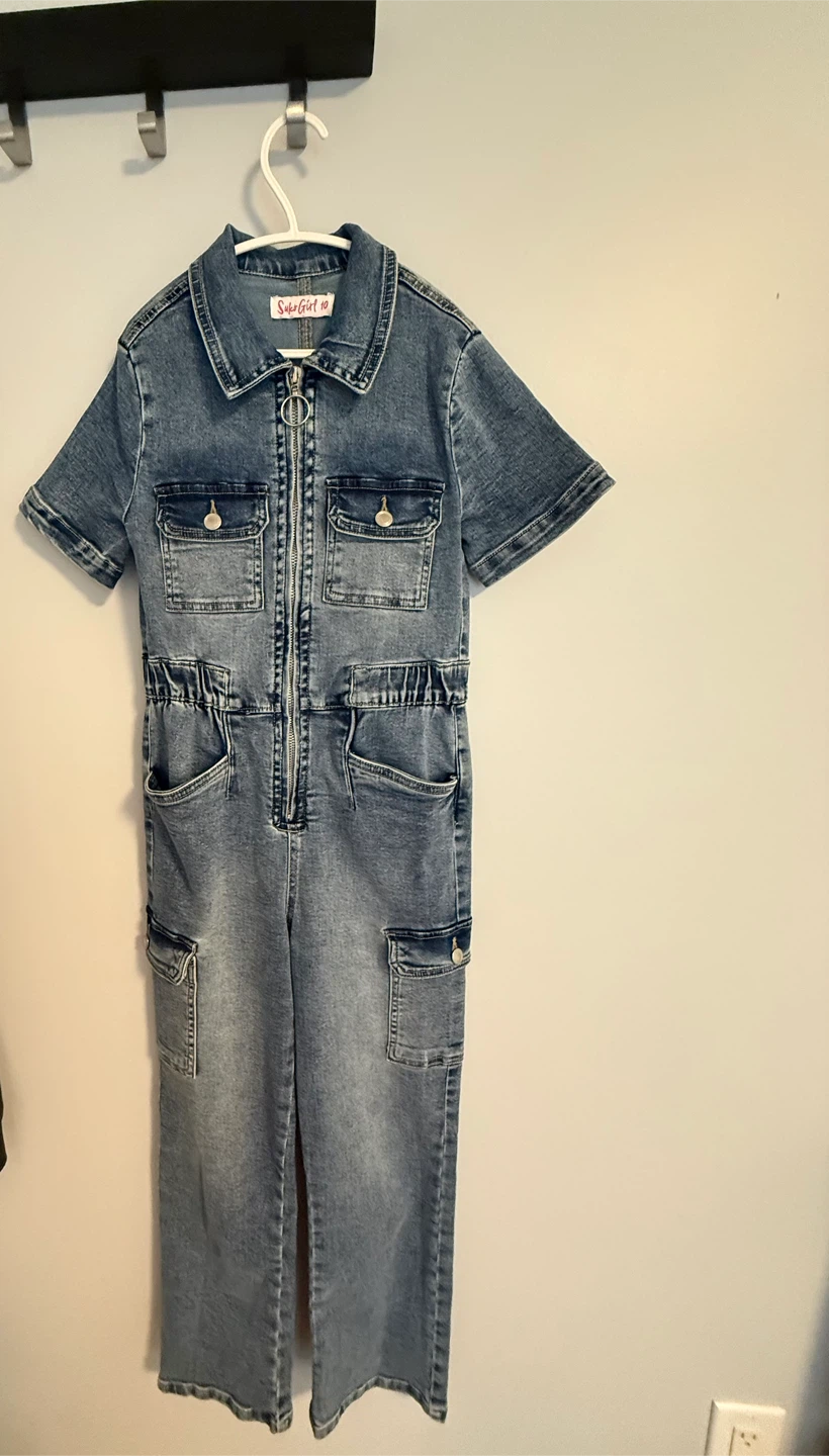 Girl Denim Jumpsuit - Size 10