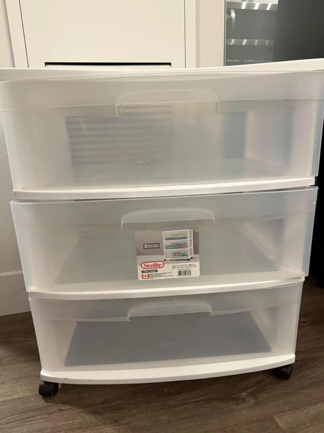 Sterilite 3-Drawer Wide Cart
