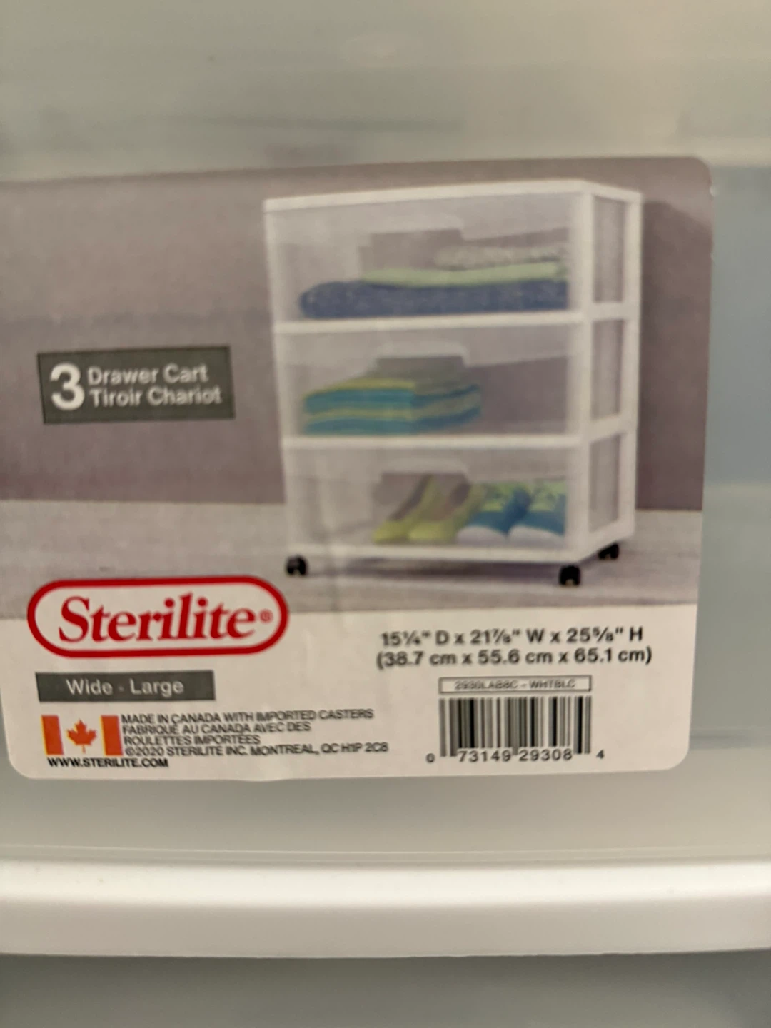 Sterilite 3-Drawer Wide Cart - photo 3