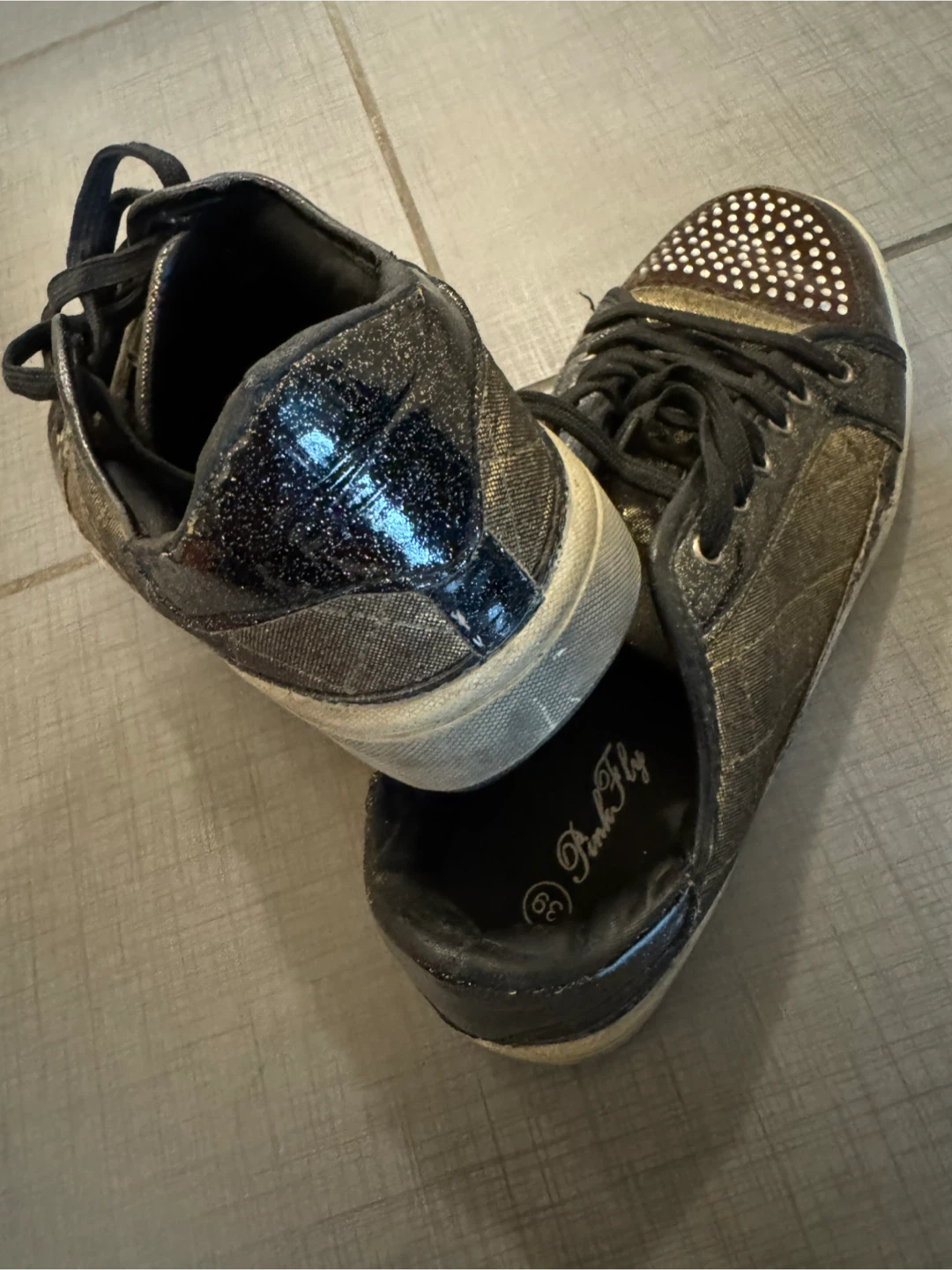Pink Fly rhinestones Studded Sneakers - photo 5