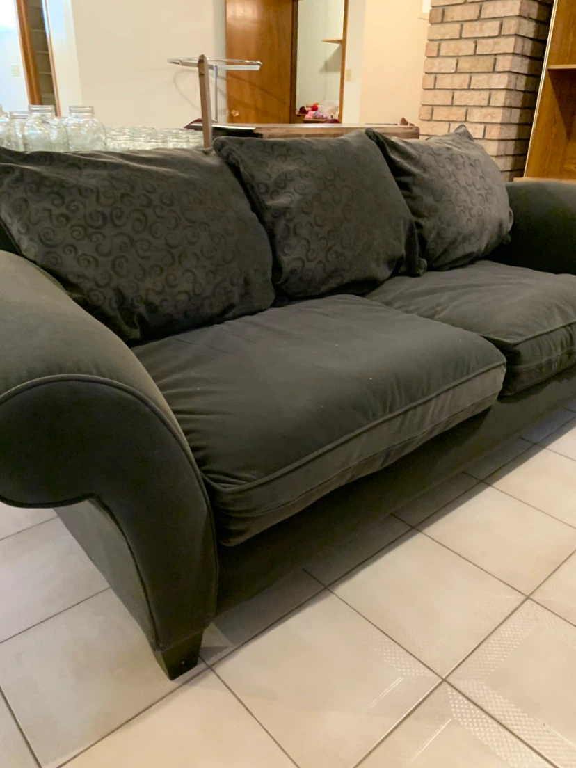 Dark grey fabric sofa