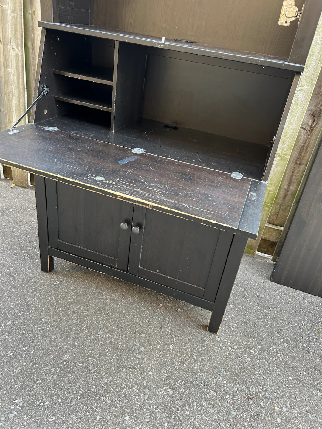 Ikea Hemnes Dark Wood Secretary Desk with Hutch