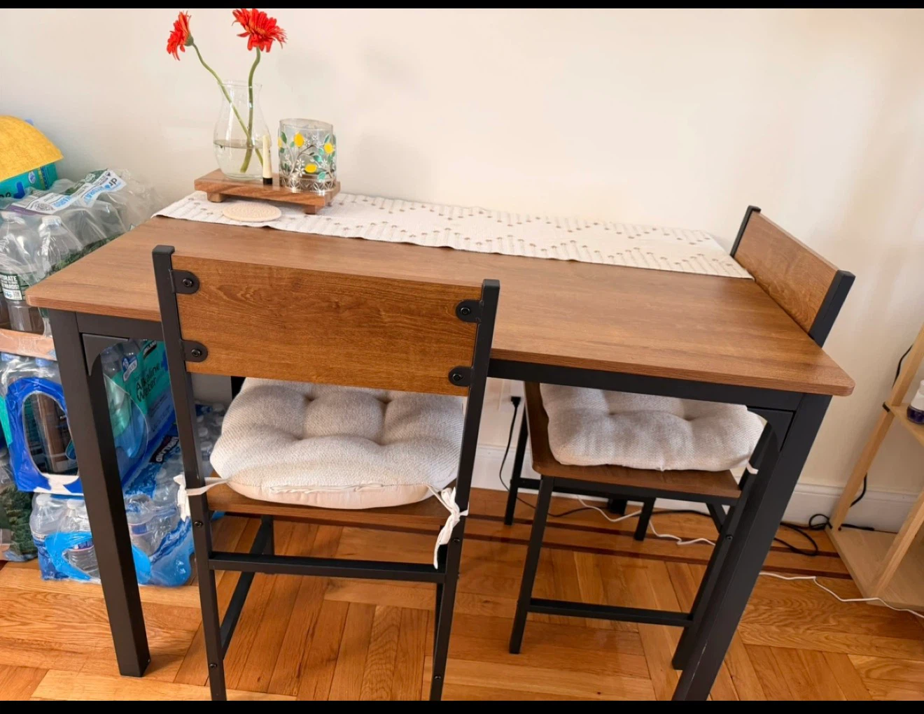 3-Piece Dining Set with Table, 2 Chairs, and Bench - photo 2