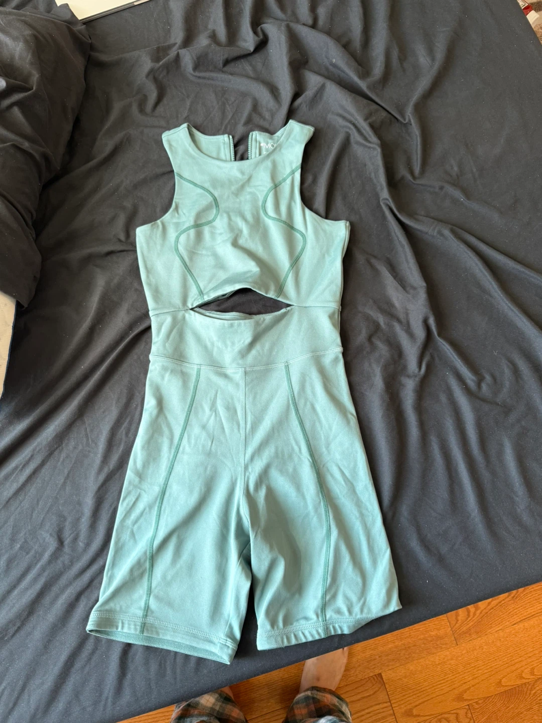 H&M Move Activewear Cutout Onesie - Size S - Mint / Sage Green