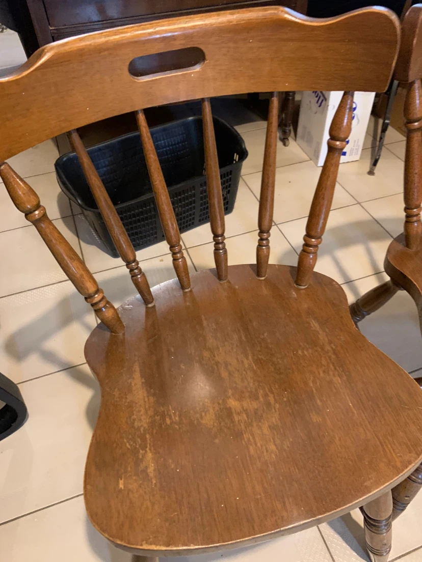 Set of 3 Wooden Spindle Back Dining Chairs - photo 3