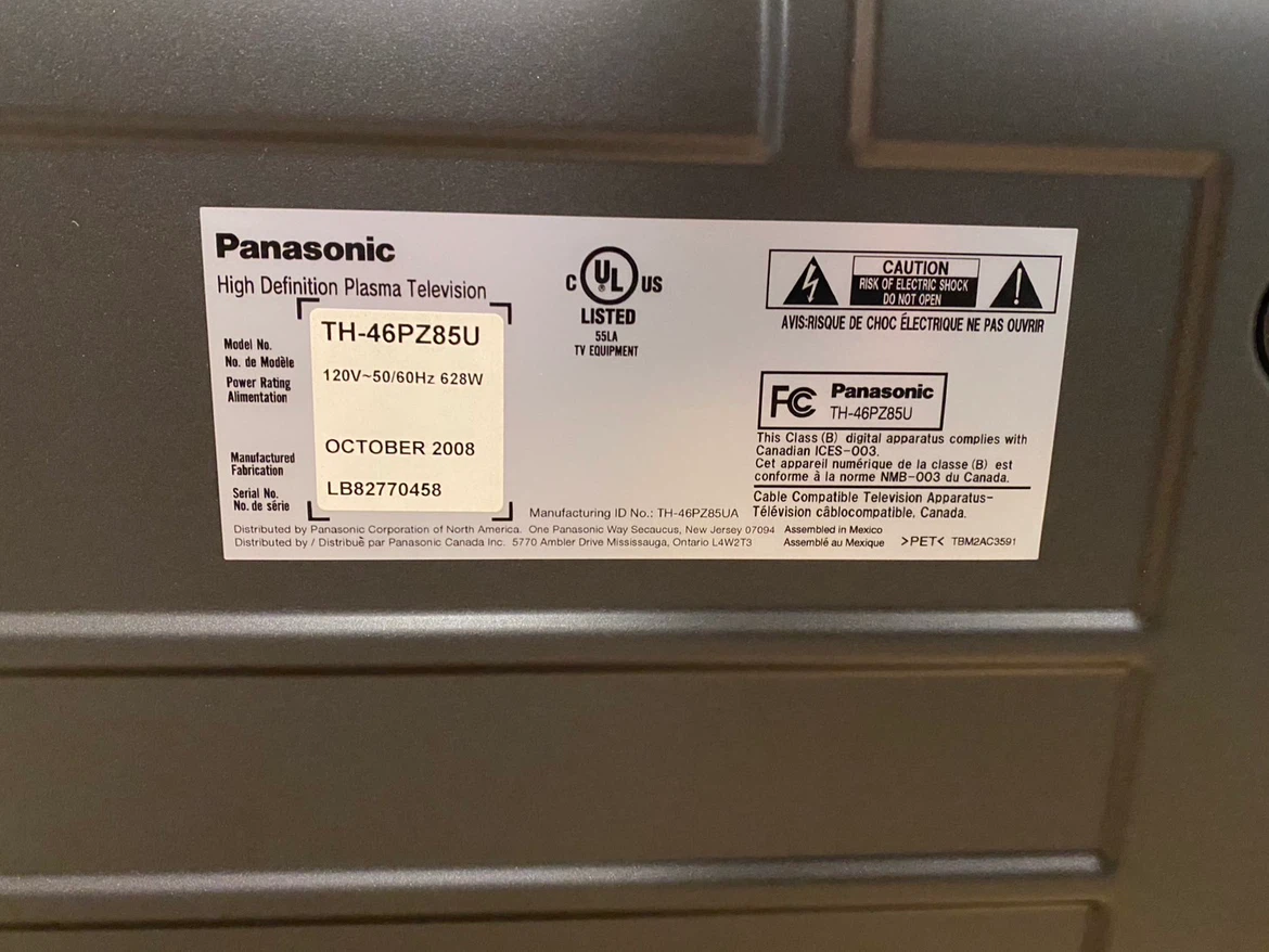Panasonic VIERA 46 inch Plasma TV NOT smart TV@Downtown - photo 2