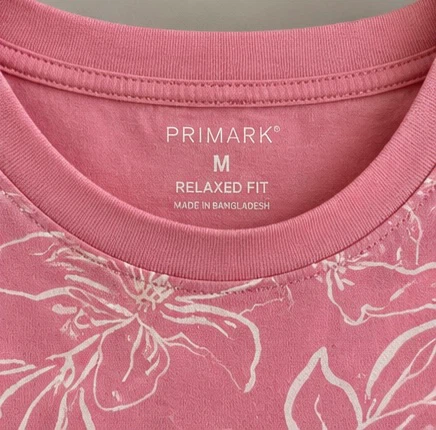 Primark Women’s Pink Floral Print T-Shirt Size M, Relaxed Fit - photo 2