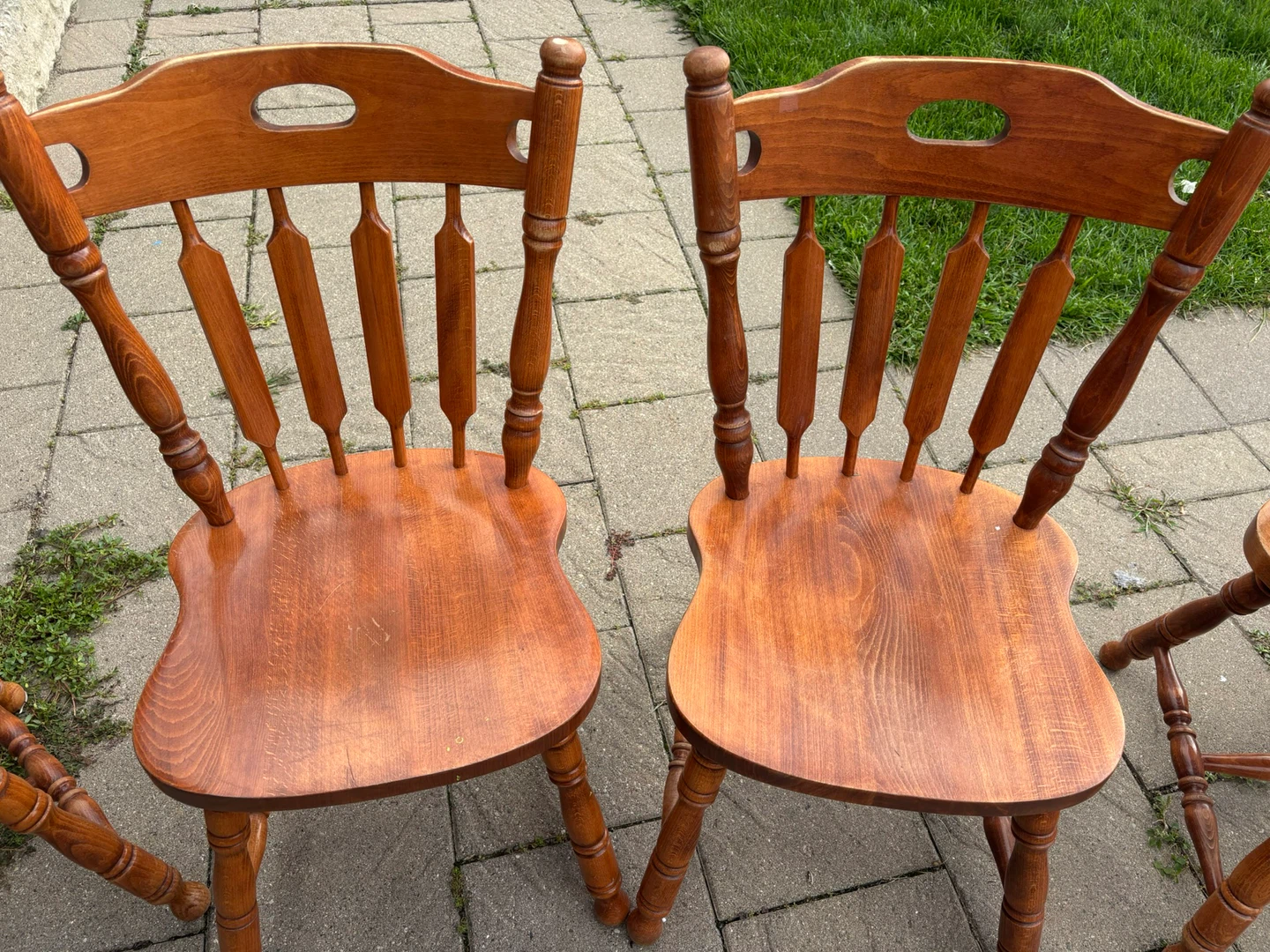 Set of 4 Meubles Canadel Wooden Chairs