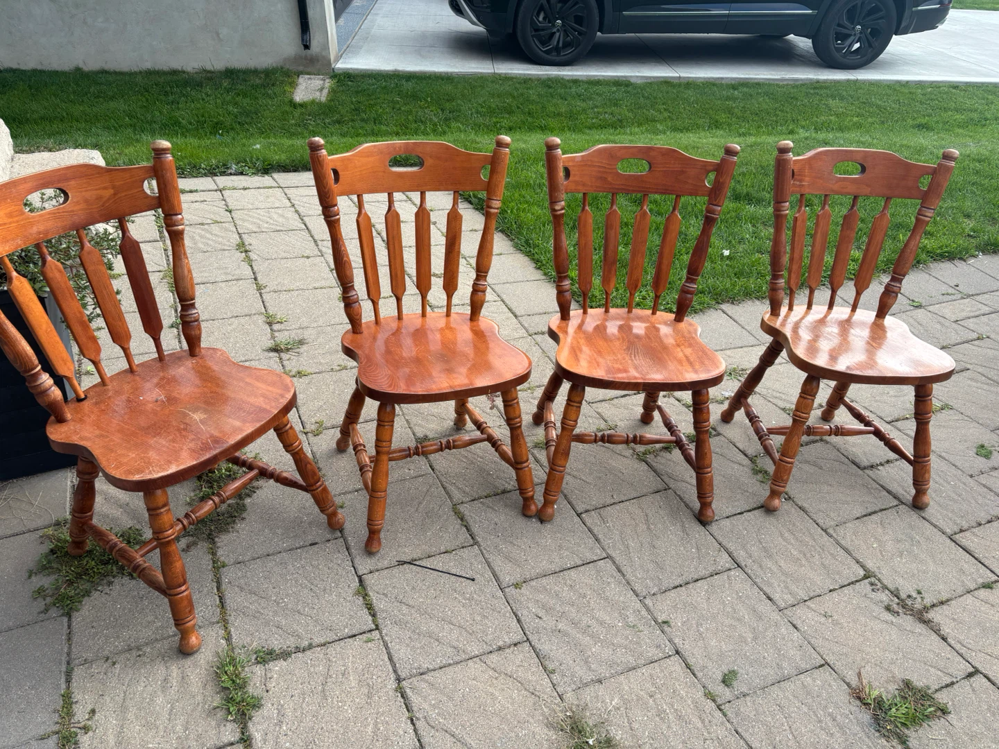 Set of 4 Meubles Canadel Wooden Chairs - photo 3