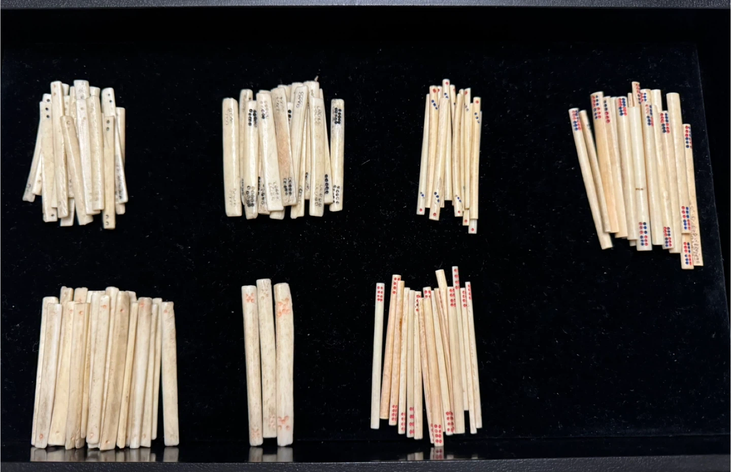 Antique 1920s Mahjong Bone Counting Sticks Tallies Set of 117