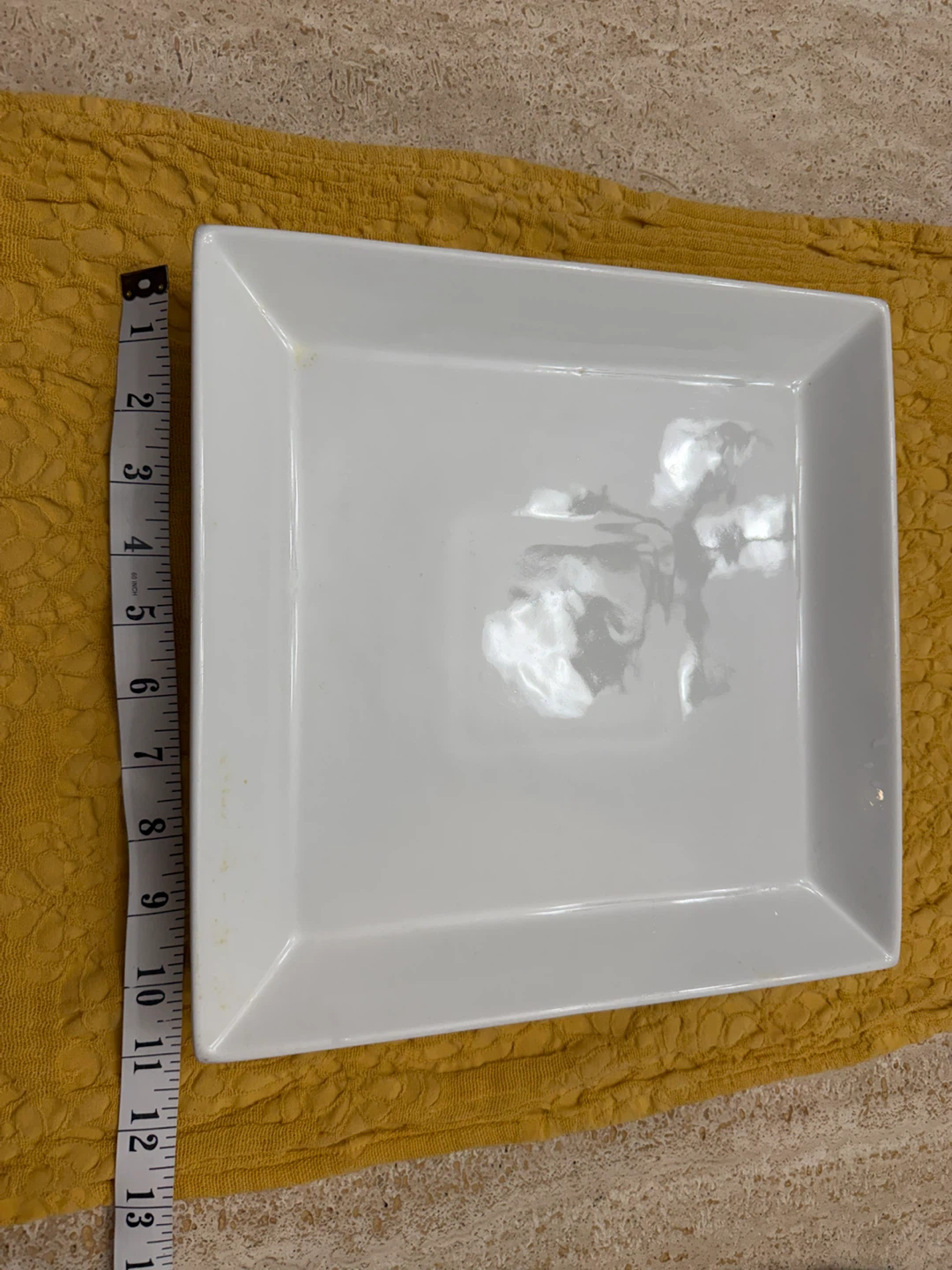 Set of White Square Ceramic Plates - photo 2