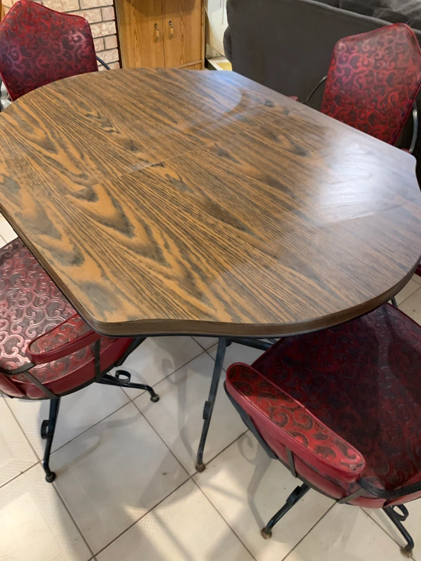 Vintage Dining Table with Four Swivel Chairs - photo 2