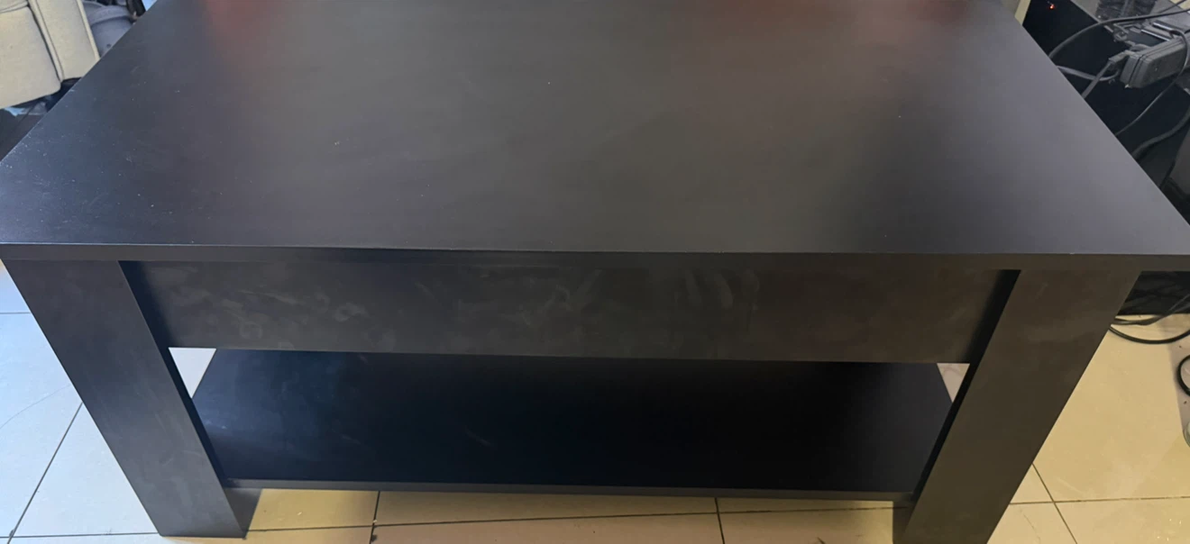 Black Lift Top Coffee Table with Storage Shelf