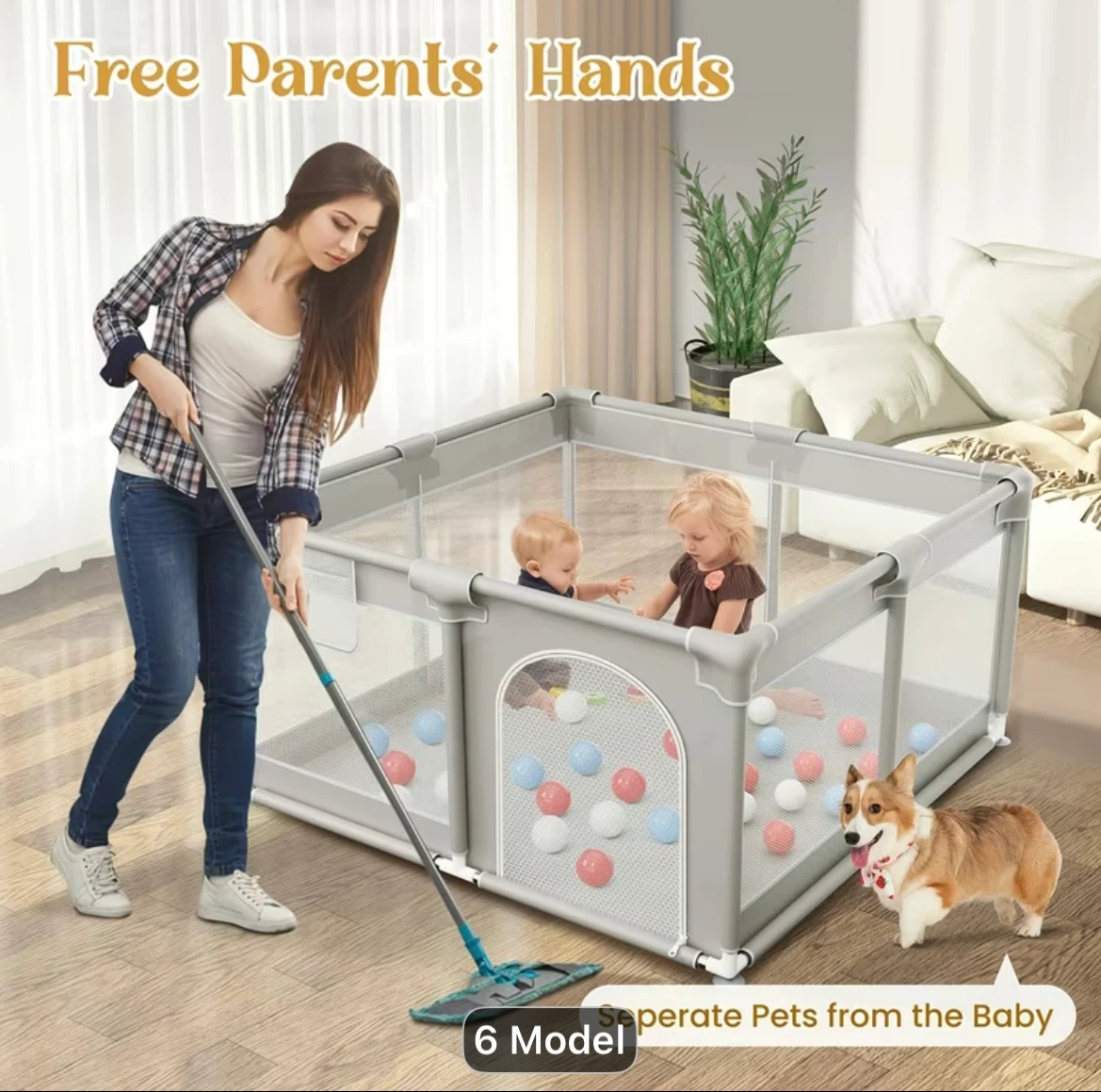 MirelaArt Baby Playpen - Beige - photo 2