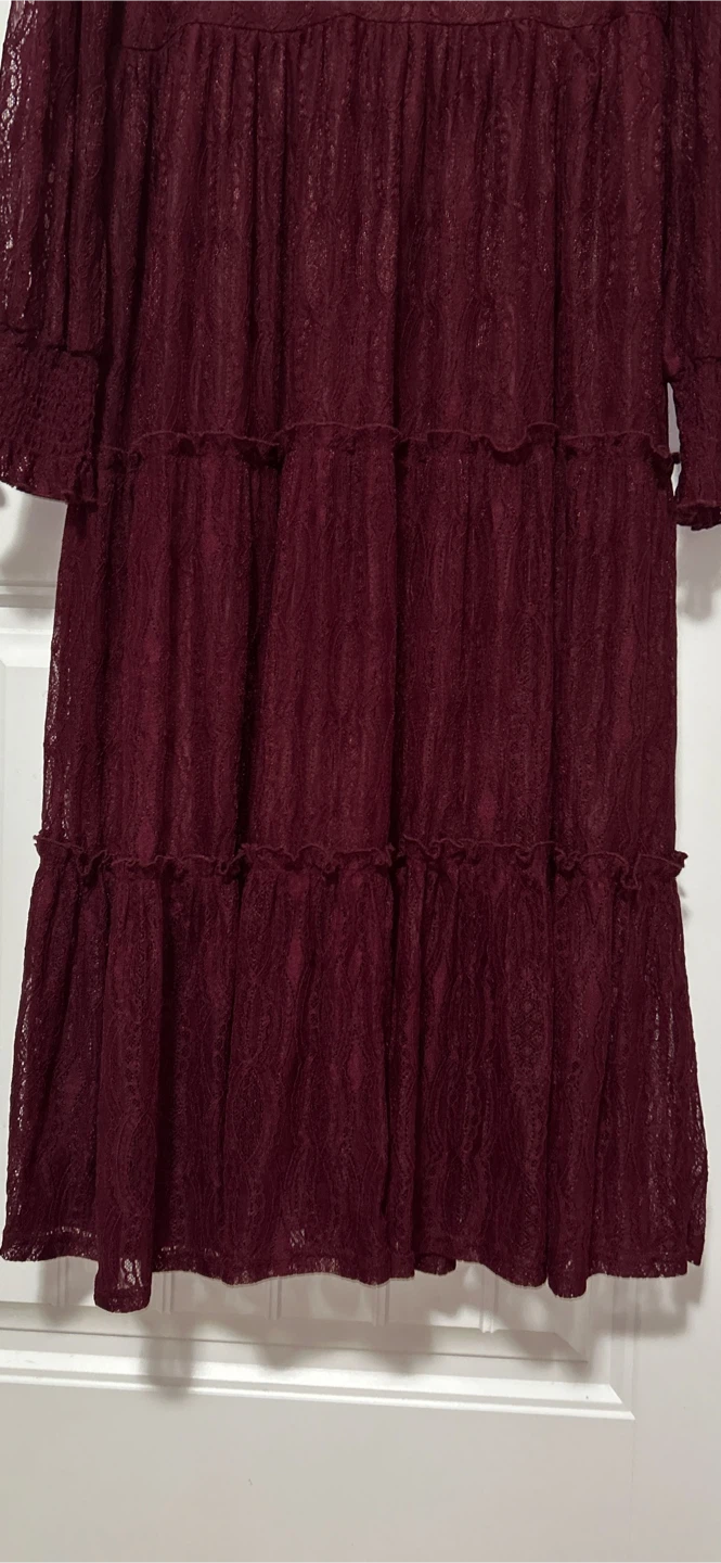 Hell Bunny Burgundy Lace Dress - Size XL - photo 4