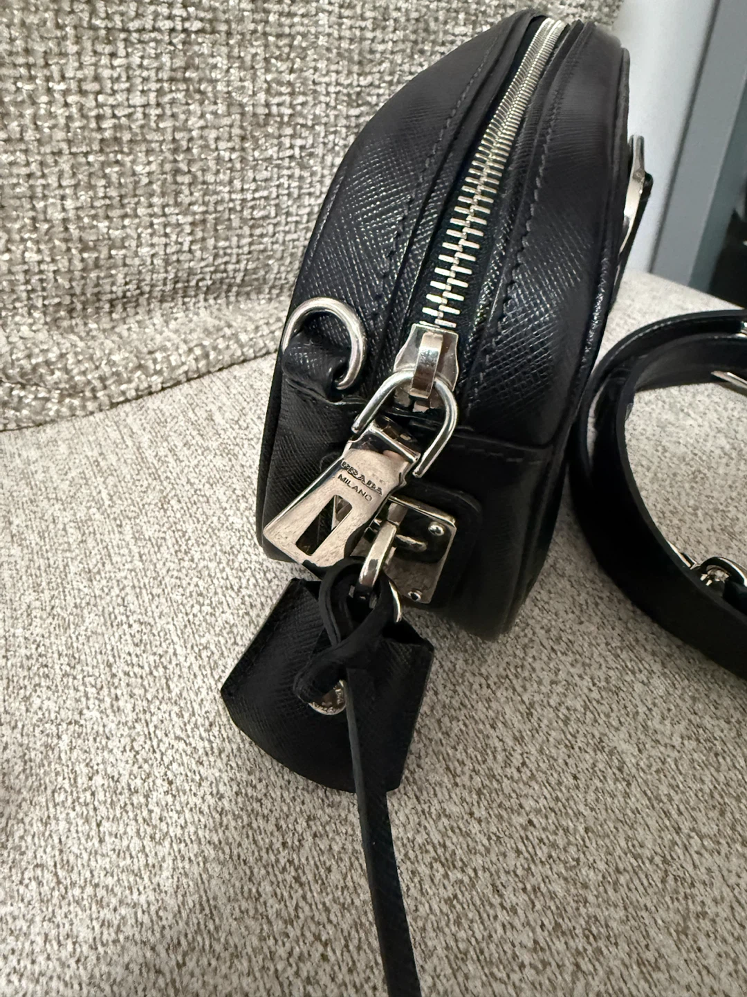 Prada Black Saffiano Leather Camera Bag - photo 2