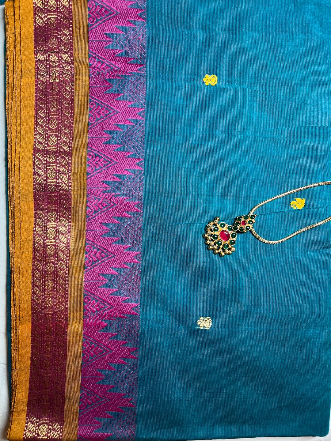 Various Colored Cotton Sarees with Zari Border - photo 2
