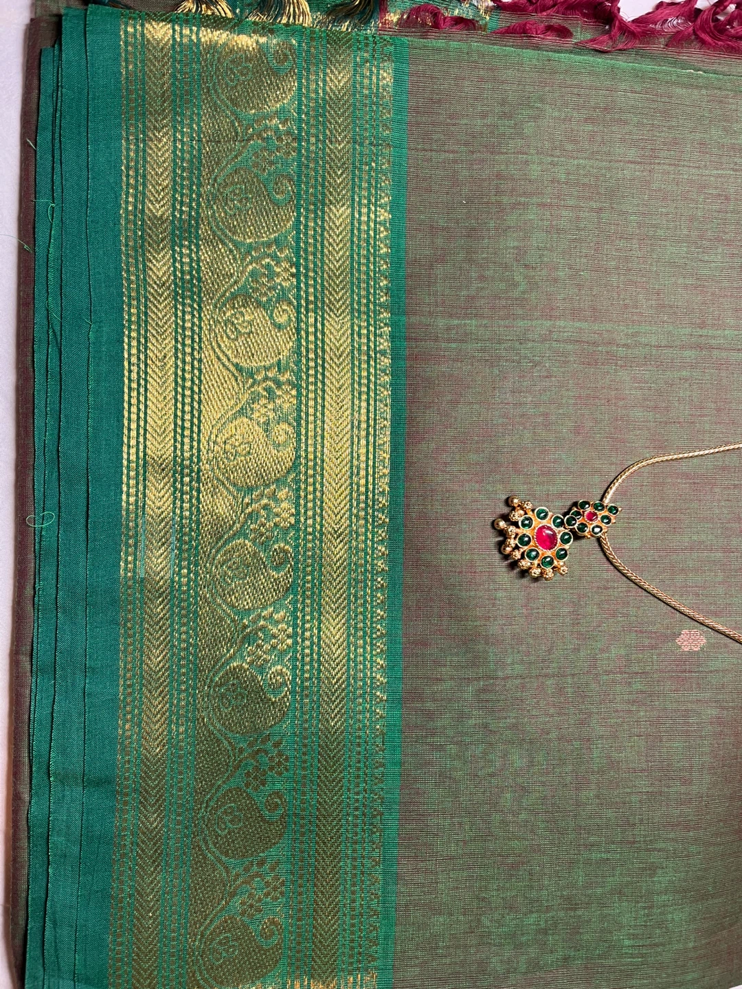 Various Colored Cotton Sarees with Zari Border - photo 3